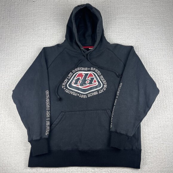 Y2K Men XL Troy Lee Designs Blk Motocross Pullover Hoodie Speed Equipement Read* - Picture 1 of 16